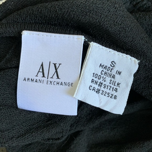 AX Armani Exchange | babydoll silk V neck blouse - Picture 5 of 5